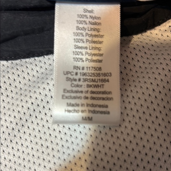 Reebok Black and White Windbreaker with Diagonal Stripe - Picture 4 of 6